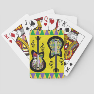 Baraja De Cartas Colorful Mardi Gras Guitars