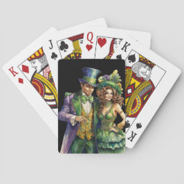BARAJA DE CARTAS COLORFUL ORNATE MARDI GRAS COUPLE