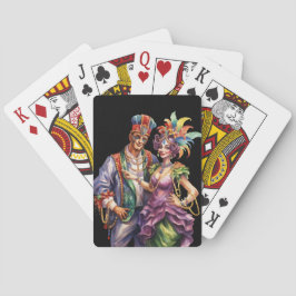 BARAJA DE CARTAS COLORFUL ORNATE MARDI GRAS COUPLE