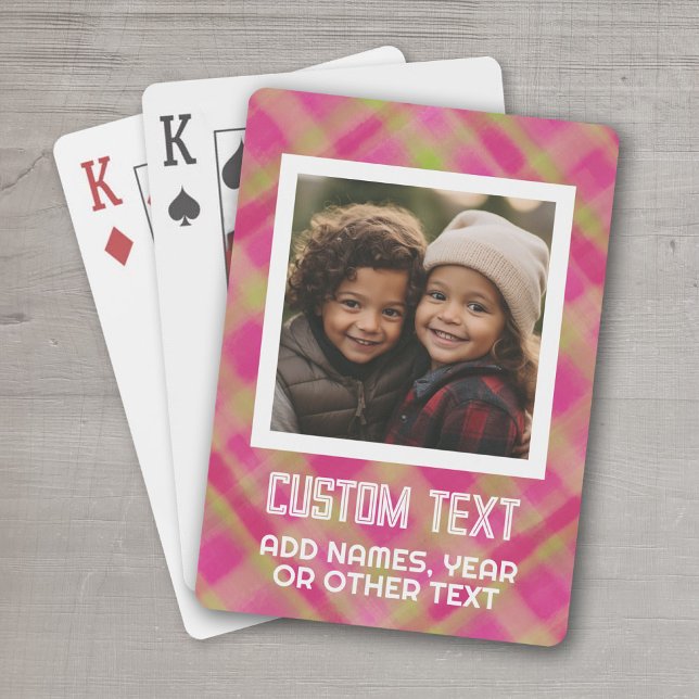 Baraja De Cartas Colorida acuarela moderna - Foto y texto (Personalized Playing Cards - add your photos and text)