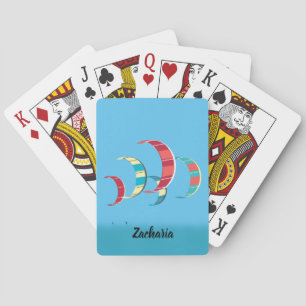 Baraja De Cartas Coloridas Kites de surf en el cielo