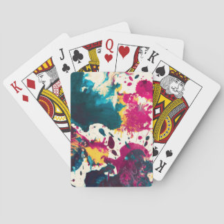 Baraja De Cartas Colorido Abstract Splatter Paint Verde azulado y m