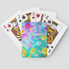 Baraja De Cartas Colorido Daisy Dream Watercolor Floral Diseño