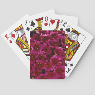 Baraja De Cartas Colorido diseño de flores silvestres púrpura en el