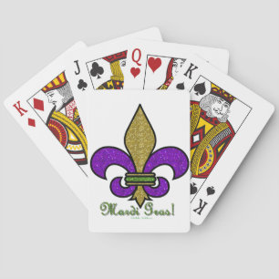 Baraja De Cartas Colorido Mardi Gras Fleur De Lis