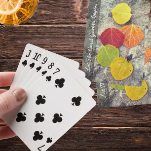Baraja De Cartas Colorido otoño, Aspen deja la foto personalizada