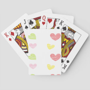 Baraja De Cartas Coloridos corazones en blanco