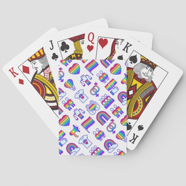 Baraja De Cartas Coloridos patrones de iconos arco iris (Reverso)