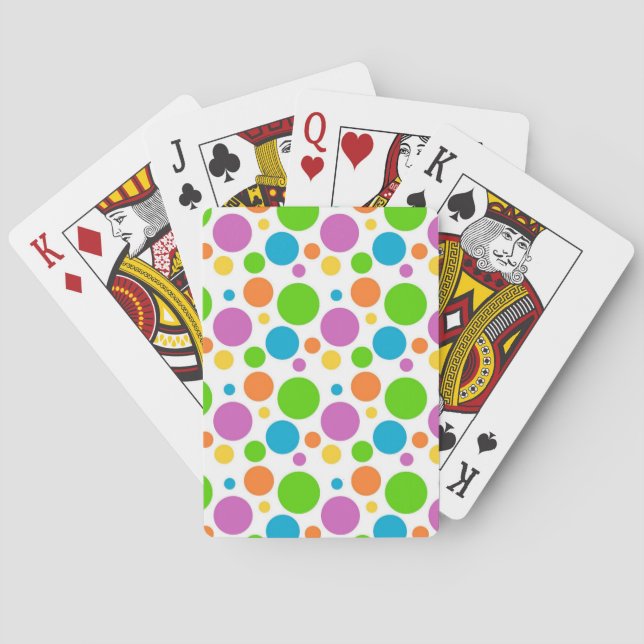 Baraja De Cartas Coloridos puntos de polka (Reverso)