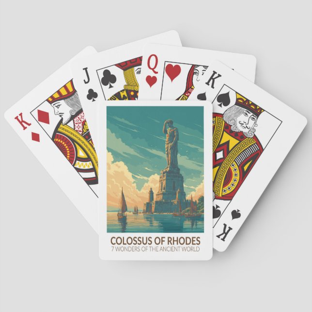 Baraja De Cartas Colossus of Rhodes Seven Wonders of the World Art (Reverso)