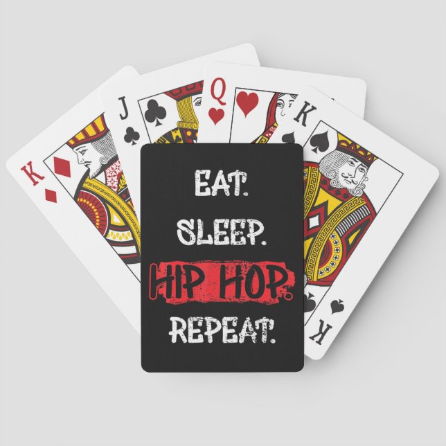 Baraja De Cartas Coma el hip hop repita regalo de la vieja escuela  (Reverso)