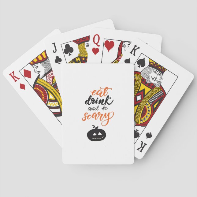 Baraja De Cartas Come, Bebe Y Sé Divertidamente Espantoso Halloween (Reverso)
