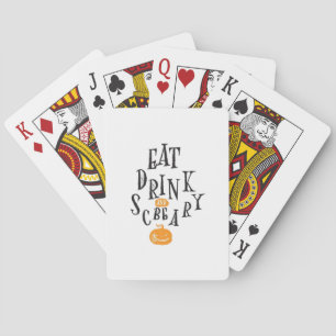 Baraja De Cartas Come Bebe Y Sé Espantoso Feliz Halloween Vintage G
