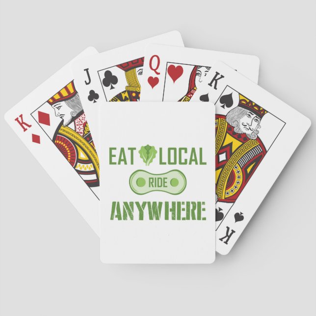 Baraja De Cartas Comer local, ir a cualquier lugar (Reverso)