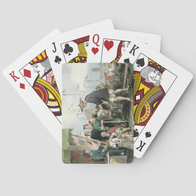 Baraja De Cartas Comerciantes de gatos chinos, de 'China en una ser (Reverso)