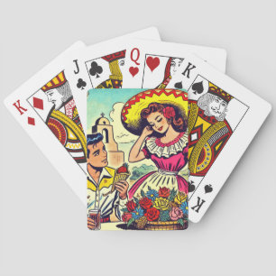 Baraja De Cartas Comic De Pareja De Amor Retro
