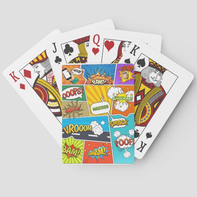 Baraja De Cartas Comics de nombres personalizados (Reverso)