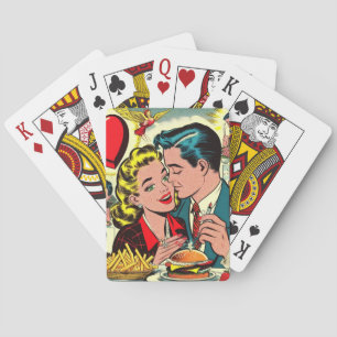 Baraja De Cartas Comics de parejas de amor retro