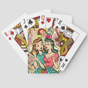 Baraja De Cartas Comics de Retro Cute Girly