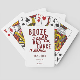 Baraja De Cartas Comida con alcohol y malos movimientos de baile Gu