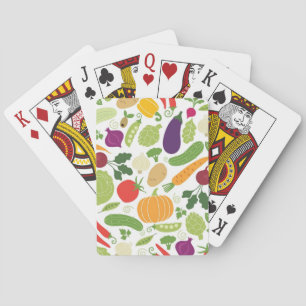 Baraja De Cartas Comida en un fondo blanco