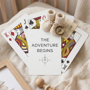 Baraja De Cartas Comienza La Aventura Anuncio De Nuevo Bebé Adorabl
