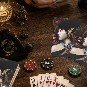 Baraja De Cartas Compañera Dragona Elfa Mística Mariposa Fantasía