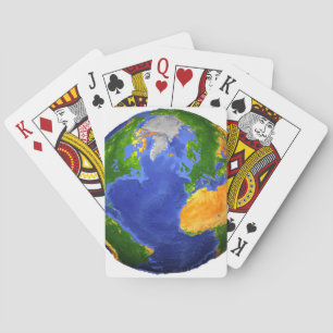 Baraja De Cartas Completa La Tierra Mostrando Datos Topográficos.