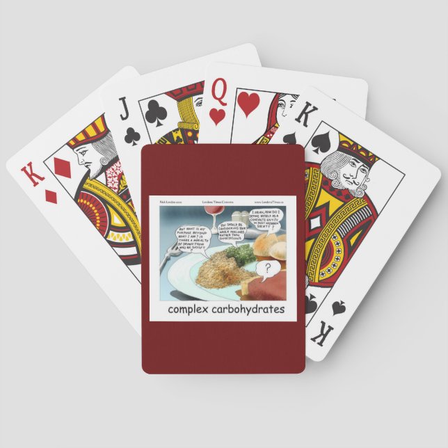 Baraja De Cartas Complex Carbs Funny Philosophy Foodie Comic (Reverso)