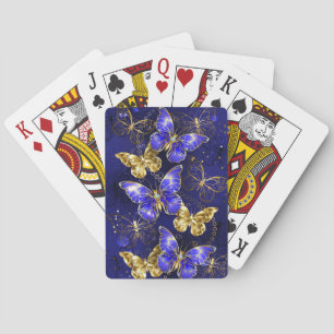 Baraja De Cartas Composición con mariposas de zafiro