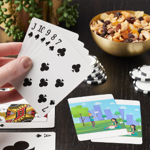 Baraja De Cartas Comunicación en redes sociales en el parque de la 