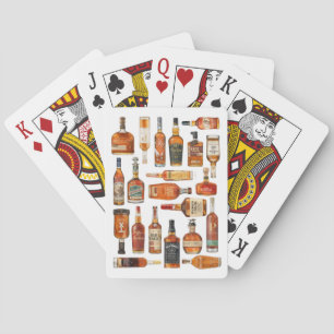 Baraja de Cartas con Acuarela de Botellas de Bourb