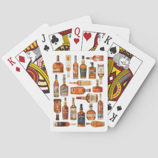 Baraja de Cartas con Acuarela de Botellas de Bourb