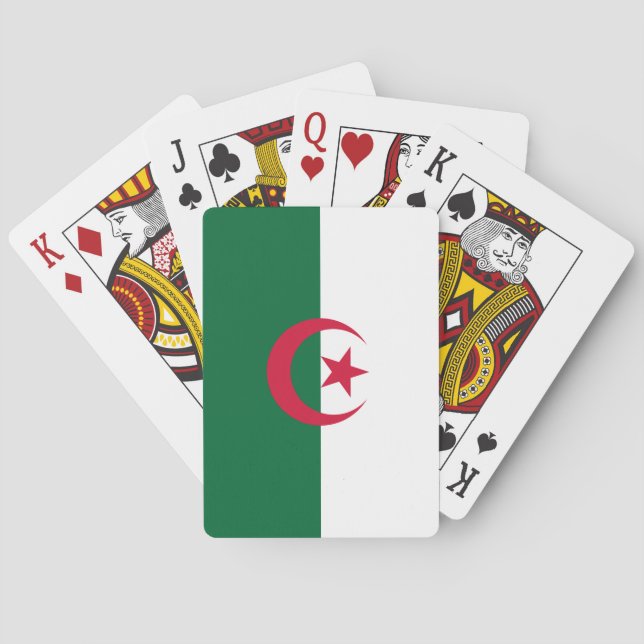 Baraja de Cartas con la Bandera de Argelia (Reverso)
