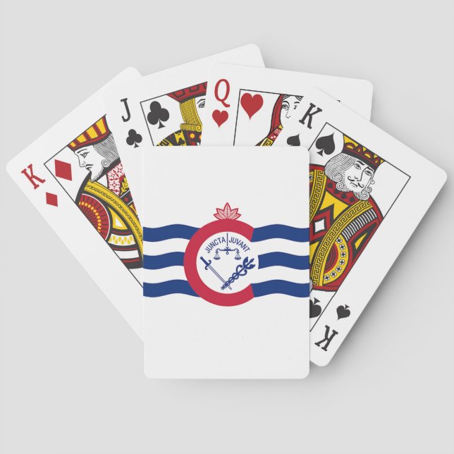Baraja de Cartas con la Bandera de Cincinnati, EE. (Reverso)
