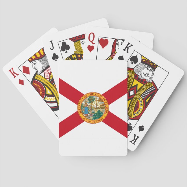 Baraja de Cartas con la Bandera de Florida (Reverso)
