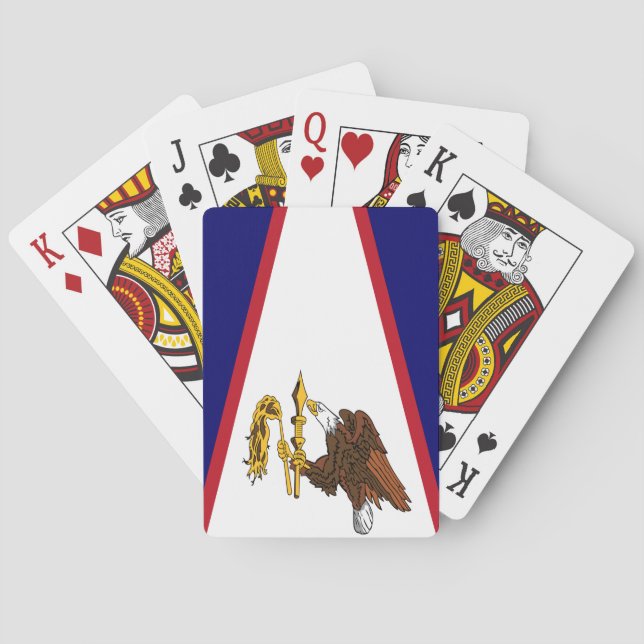 Baraja de Cartas con la Bandera de Samoa Americana (Reverso)