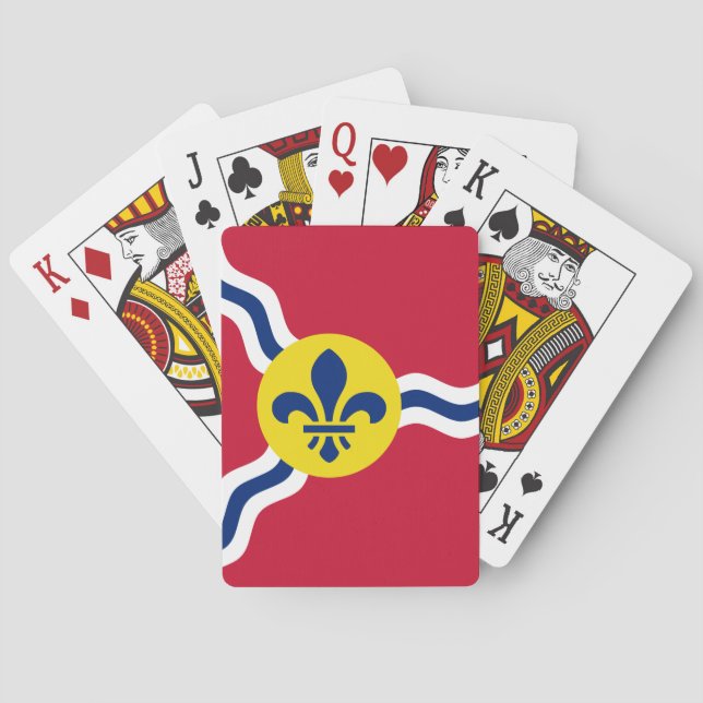 Baraja de Cartas con la Bandera de St. Louis, EE.  (Reverso)