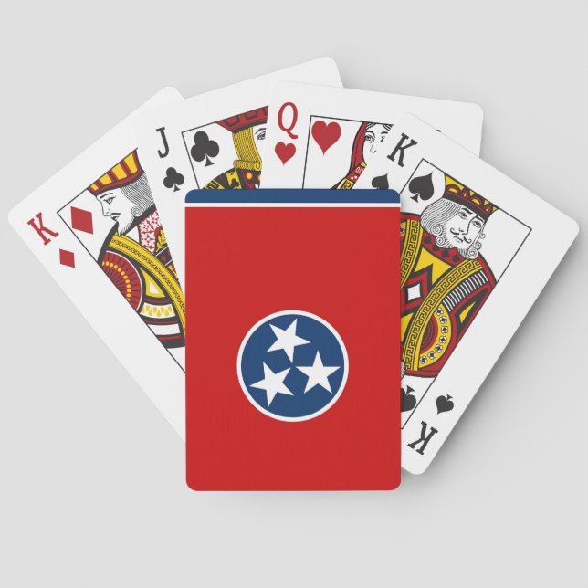 Baraja de Cartas con la Bandera de Tennessee, EE.  (Reverso)