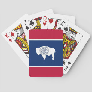 Baraja de Cartas con la Bandera de Wyoming, EE. UU