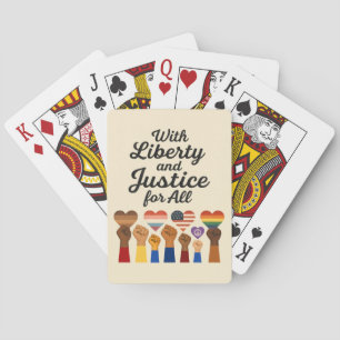 Baraja De Cartas Con libertad y justicia para todos protestan por l