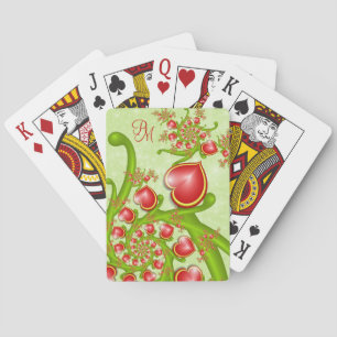 Baraja De Cartas Con mucho amor Rojo Corazón Amarillo Fractal Monog