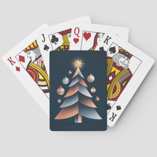 Baraja de Cartas con Vector de Árbol de Navidad (Reverso)