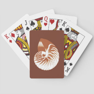 Baraja De Cartas Concha de nautilo - marrón cacao y blanco