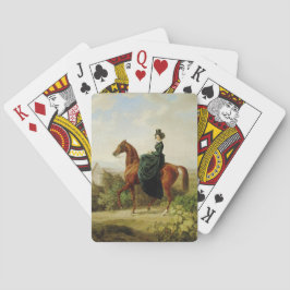 Baraja De Cartas Condesa a caballo (caballo marrón elegante)