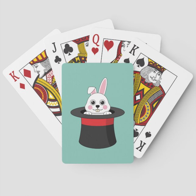 Baraja De Cartas Conejito en Gorra del asistente (Reverso)