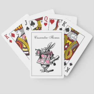 Baraja De Cartas Conejo Blanco Trompetista Alice Adv Wonderland Ros