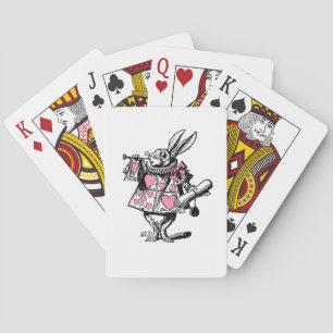 Baraja De Cartas Conejo Blanco Trompetista Alice Adv Wonderland Ros