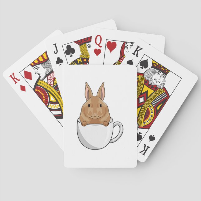 Baraja De Cartas Conejo con Copa de Café (Reverso)