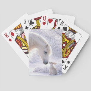 Baraja De Cartas Conejo de caballo blanco bonito y nieve